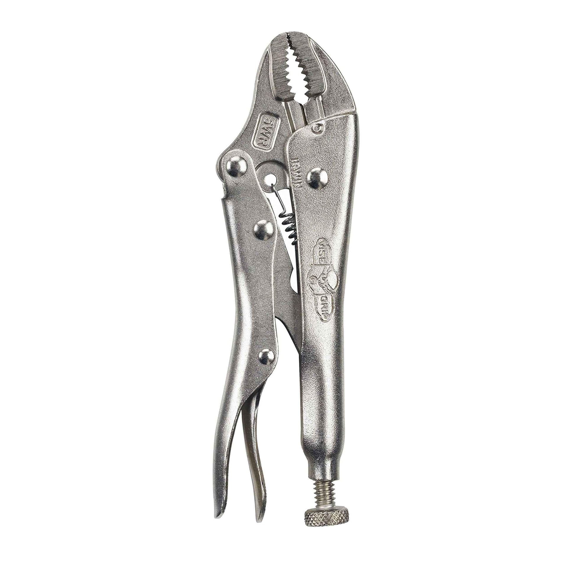 IRWIN VISE-GRIP Locking Pliers with Wire Cutter, 5-Inch, Curved Jaw (902L3) - Track Minded HPDE, LLC