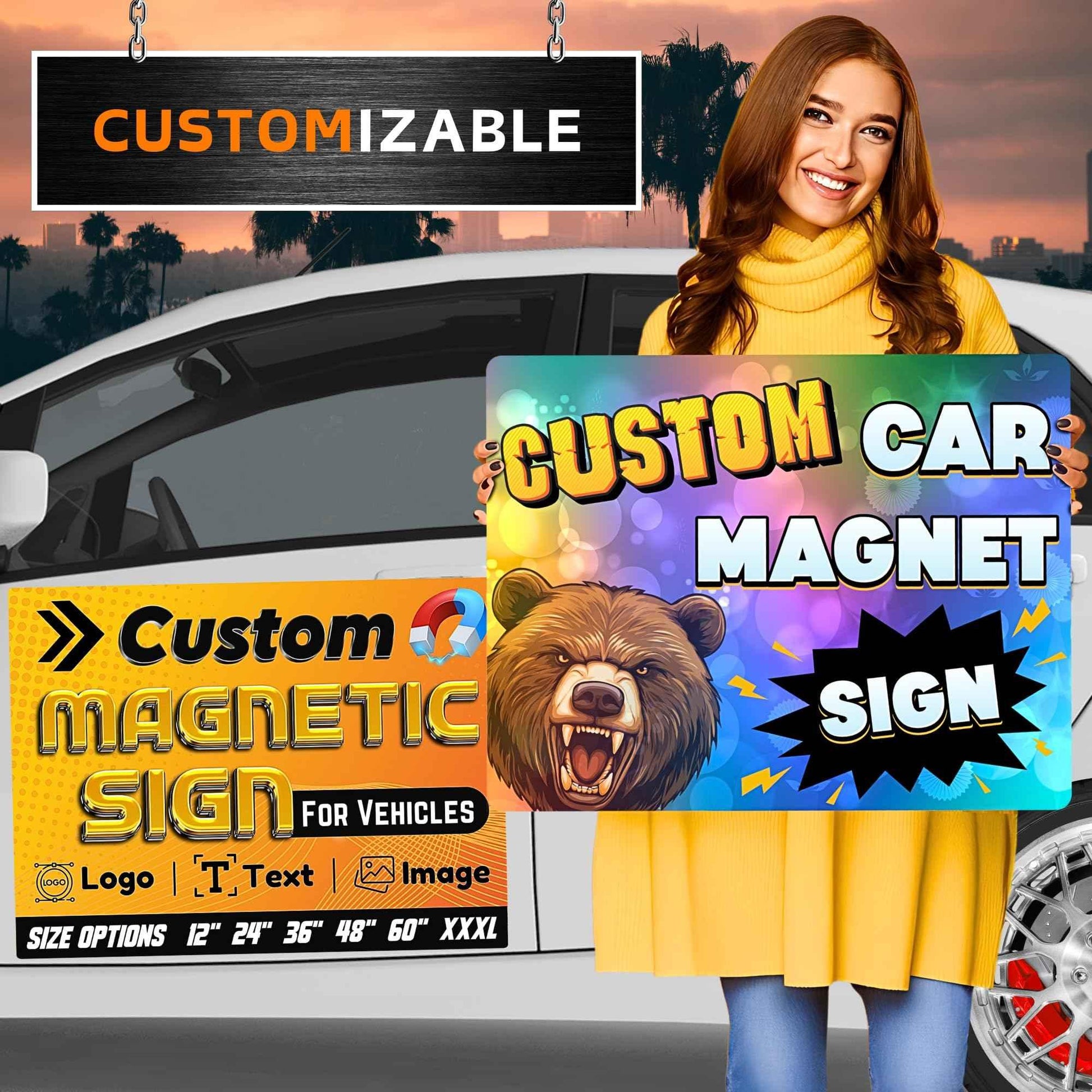 Custom Car Magnet with Your Logo ║ Advertise Your Business Vehicle Magnetic ║ Professionally Printed for Your Car Van Truck ║ Reflective Option Available║ We Print All Made in The USA - Track Minded HPDE, LLC
