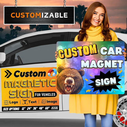 Custom Car Magnet with Your Logo ║ Advertise Your Business Vehicle Magnetic ║ Professionally Printed for Your Car Van Truck ║ Reflective Option Available║ We Print All Made in The USA - Track Minded HPDE, LLC