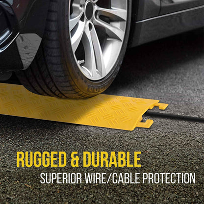 Pyle Durable Cable Ramp Protective Cover - 2,000 lbs Max Heavy Duty Drop Over Hose & Cable Track Protector, Safe in High Walking Traffic Areas - Cable Concealer for Outdoor & Indoor Use PCBLCO19 - Track Minded HPDE, LLC