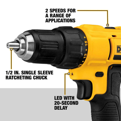 DEWALT 20V Max Cordless Drill/Driver Kit, 2 Batteries and Charger Included (DCD771C2) - Track Minded HPDE, LLC