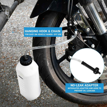 PESIKO 1L Brake Bleeder Bottle One Person, Brake Fluid Bleeding kit with 24 inch Tube and Rubber Connector for Collect Brake Fluid - Track Minded HPDE, LLC