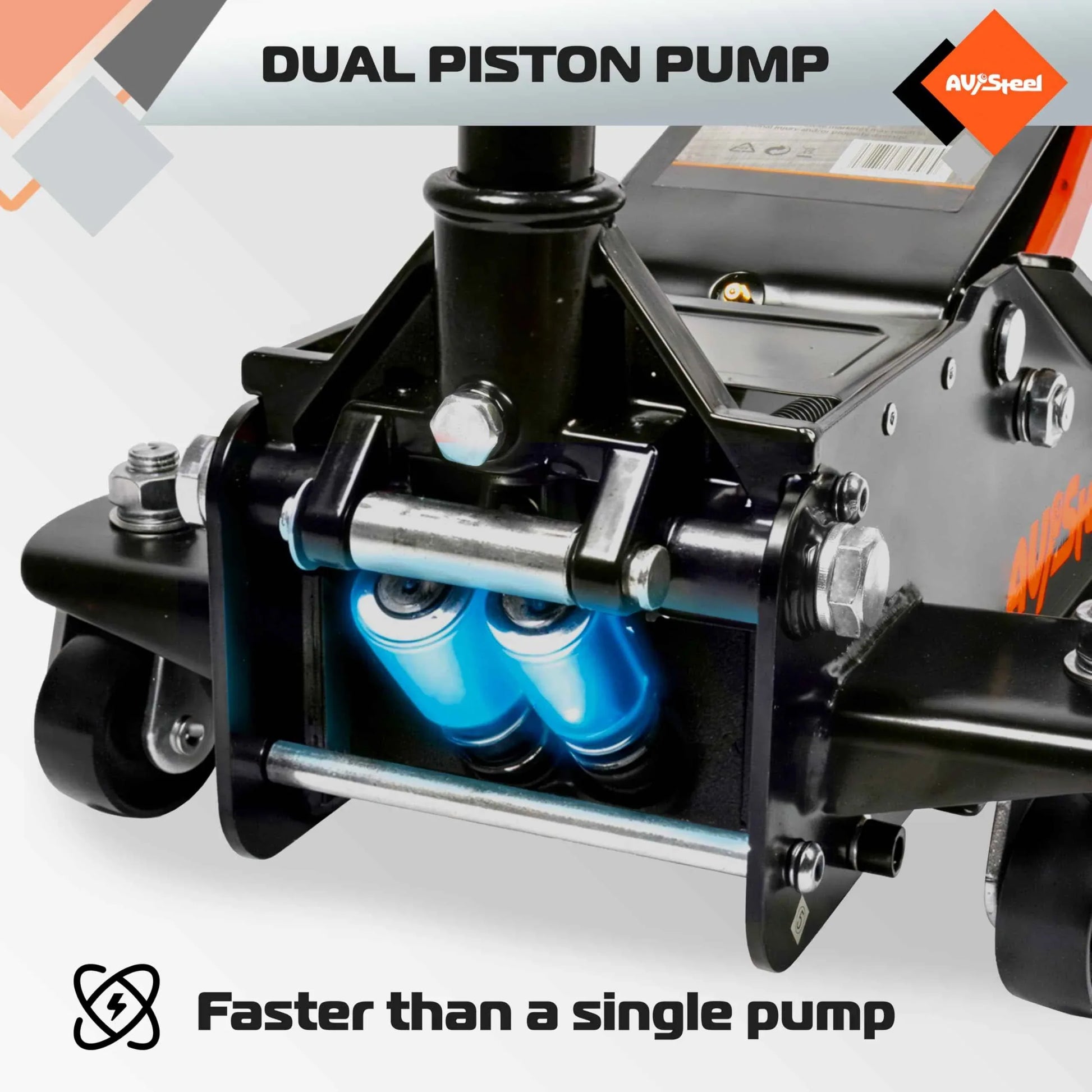 AV Steel Low Profile Floor Jack 3 Ton (6600 lbs), Heavy Duty Hydraulic Jack for Car, Heavy-Duty Floor Jack with Dual Pistons Quick Lift Pump, Car Floor Jack with Lifting Range 3-1/8'' to 19-7/8'' - Track Minded HPDE, LLC