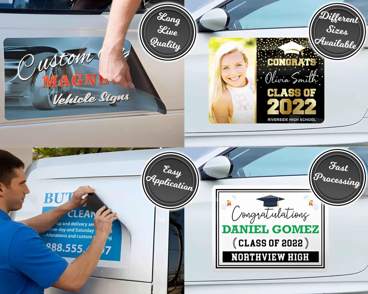 Die Cut Custom Car Magnet Sign | Personalized Logo for Your Car Van Truck | Advertise Your Business Vehicle Magnetic | Professionally Printed | Crafted in USA | Choose Your Text Logo - Track Minded HPDE, LLC