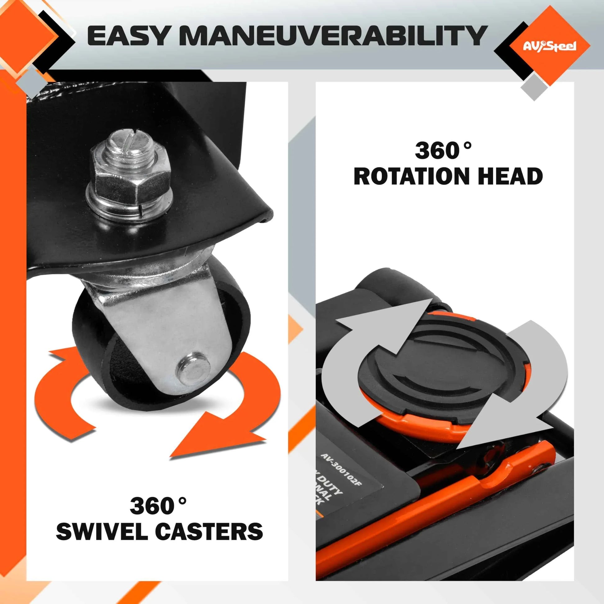 AV Steel Low Profile Floor Jack 3 Ton (6600 lbs), Heavy Duty Hydraulic Jack for Car, Heavy-Duty Floor Jack with Dual Pistons Quick Lift Pump, Car Floor Jack with Lifting Range 3-1/8'' to 19-7/8'' - Track Minded HPDE, LLC