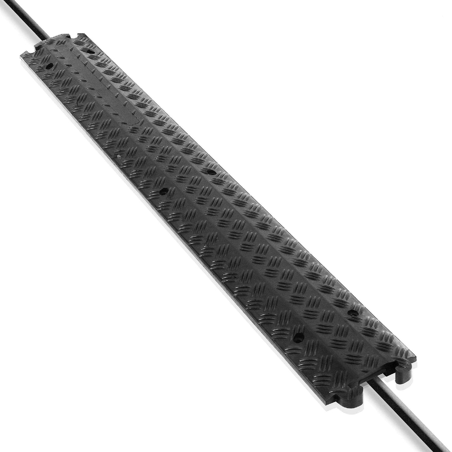 Pyle Durable Cable Protection Ramp Cover - Supports 11000lbs Single Channel Heavy Duty Hose and Cord Track Floor Protection, 39.4” x 5.11” x 0.78” Cable Concealer for Indoor Outdoor Use -PCBLCO101BK - Track Minded HPDE, LLC