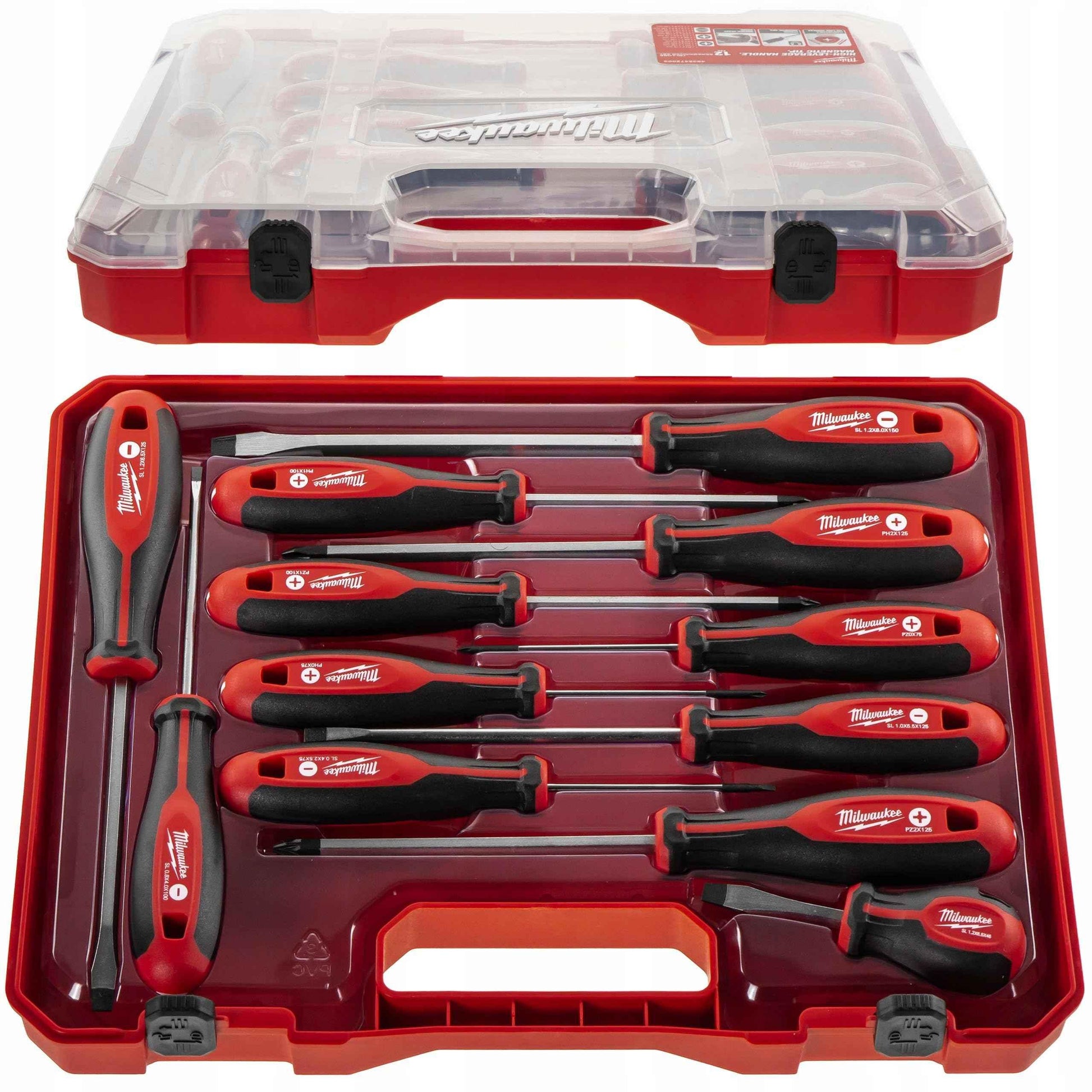 Milwaukee Set of 12 Tri-Lobe Screwdrivers 4932472003,Red - Track Minded HPDE, LLC