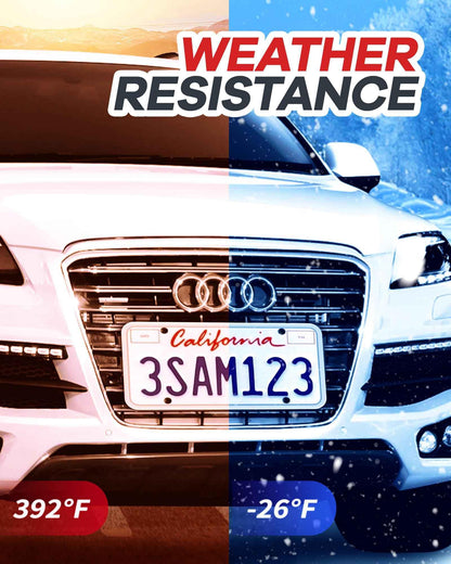 Aujen Silicone License Plate Frames, 2 Pack White Side-Opening License Bracket Holder, Without Obstruction. Rustproof, Rattle Proof & Weatherproof Universal - Track Minded HPDE, LLC
