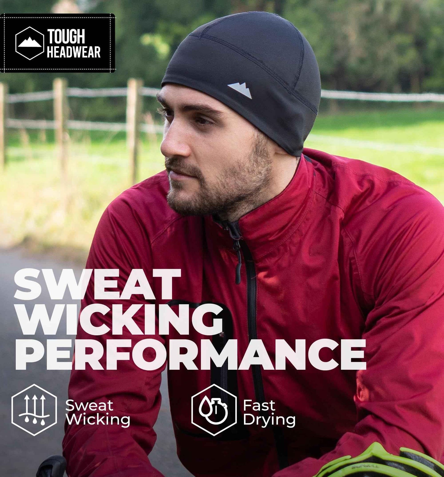 Tough Headwear Skull Cap for Men - Beanie Hats - Skullcap - Skully Beanie Cap - Cooling Skull Caps for Men Locs Sweat Dreads Running - Sweat Wicking Lightweight Helmet Liner - Track Minded HPDE, LLC