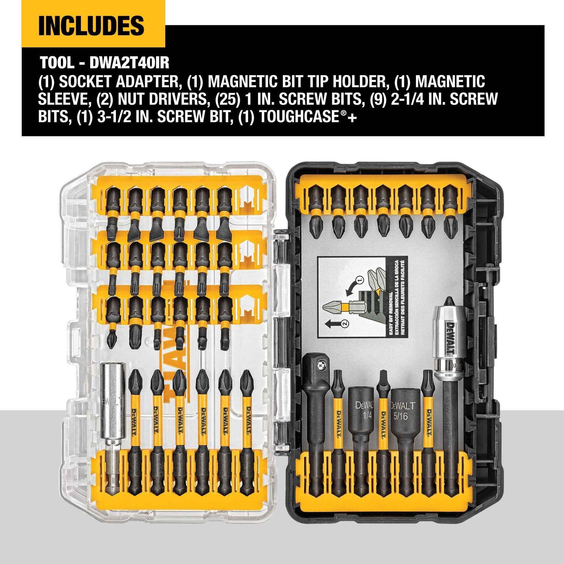 DEWALT Screwdriver Bit Set, Impact Ready, FlexTorq, 40-Piece (DWA2T40IR) - Track Minded HPDE, LLC