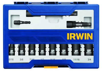 IRWIN 1877482 Impact Performance Series Deep Well Socket Bits Drawer Set, 3/8-Inch Square Drive, 11-Piece - Track Minded HPDE, LLC