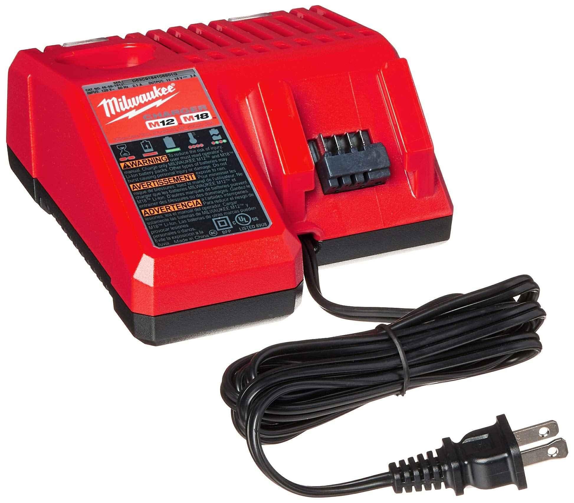 Milwaukee 48-59-1850 M18 RED LITHIUM XC 5.0 Ah Batteries (2) + 48-59-1812 M12 and M18 Multi Voltage Charger kit - Track Minded HPDE, LLC
