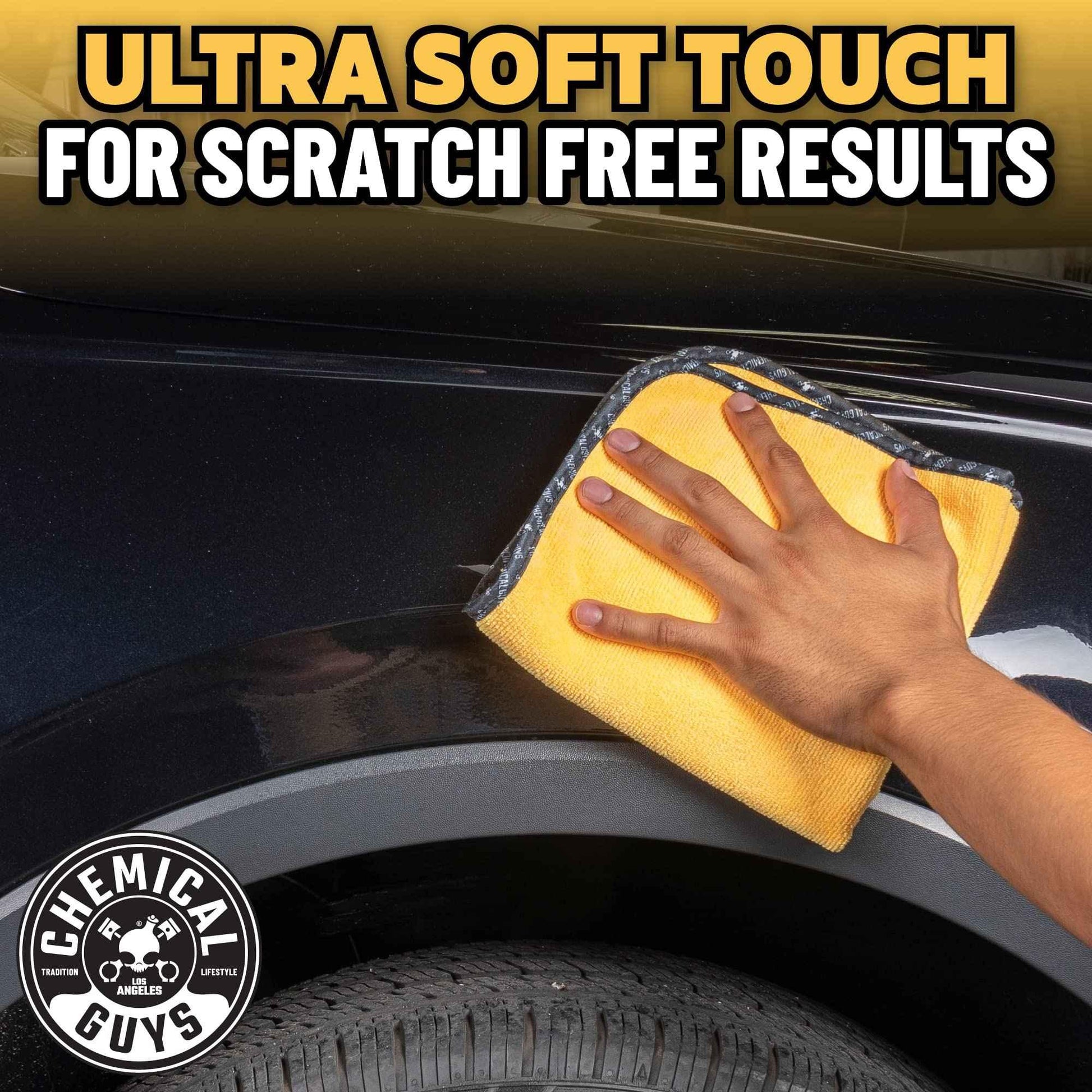 Chemical Guys MIC 506 03 Professional Grade Premium Microfiber Towels, Gold (16 Inch x 16 Inch) (Pack of 3) - Safe for Car Wash, Home Cleaning & Pet Drying Cloths - Track Minded HPDE, LLC