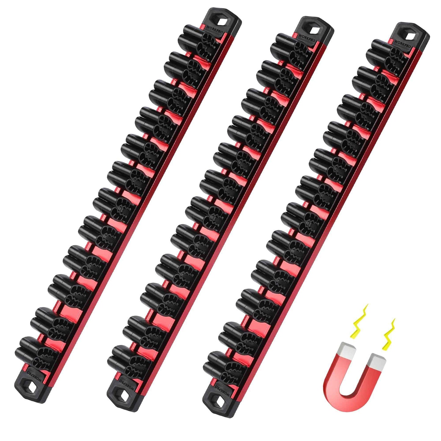 WORKPRO Magnetic Screwdriver Organizer and Wrench Organizer, Aluminum Rail Magnetic Tool Organizer, Tool Holder, Toolbox Organization, 36-Slot Screwdriver and Wrench Holder (Tools not Included) - Track Minded HPDE, LLC