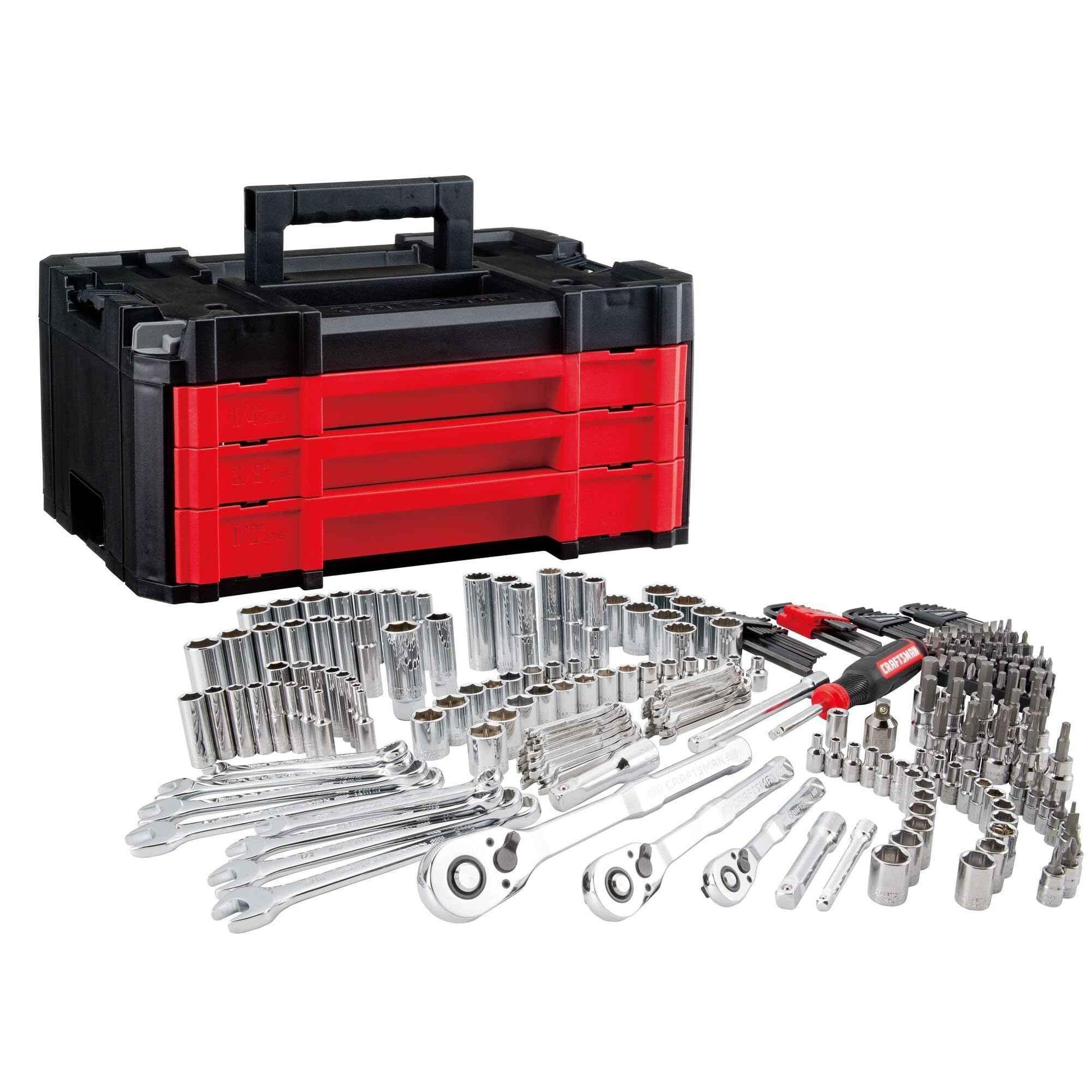 Craftsman 262-Piece Mechanic Tool Set with 3-Drawer VERSASTACK Tool Box, SAE and Metric Socket Set with Combination Wrenches and Spark Plug Sockets (CMMT45309) - Track Minded HPDE, LLC