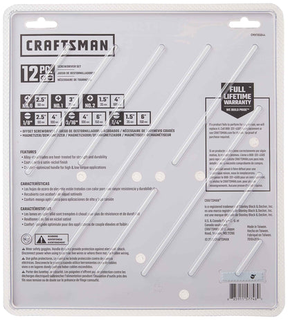 CRAFTSMAN Screwdriver Set, Assorted, 12Piece (CMHT65044) - Track Minded HPDE, LLC