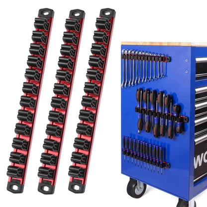WORKPRO Magnetic Screwdriver Organizer and Wrench Organizer, Aluminum Rail Magnetic Tool Organizer, Tool Holder, Toolbox Organization, 36-Slot Screwdriver and Wrench Holder (Tools not Included) - Track Minded HPDE, LLC