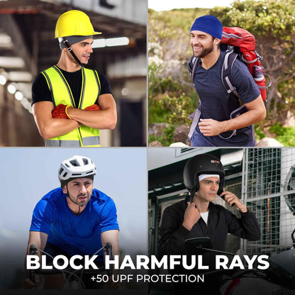 Tough Headwear Skull Cap - Skull Caps for Men - Motorcycle and Bike Helmet Liner - Hard Hat Cooling Hats - Mens and Womens No Sweat Head Caps - Cool Running Beanie Black - Track Minded HPDE, LLC