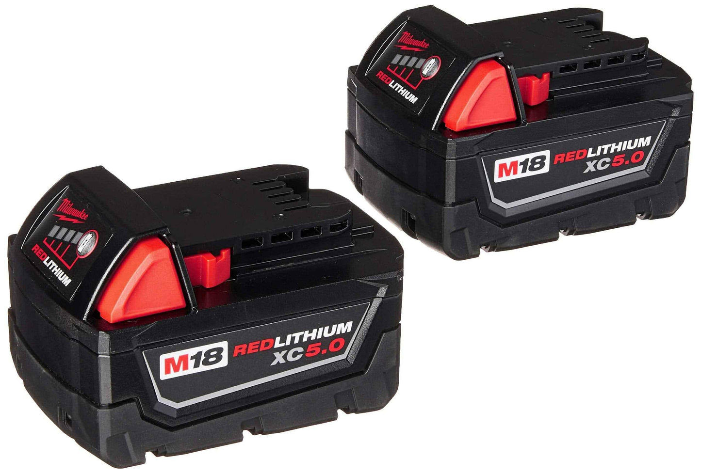 Milwaukee 48-59-1850 M18 RED LITHIUM XC 5.0 Ah Batteries (2) + 48-59-1812 M12 and M18 Multi Voltage Charger kit - Track Minded HPDE, LLC