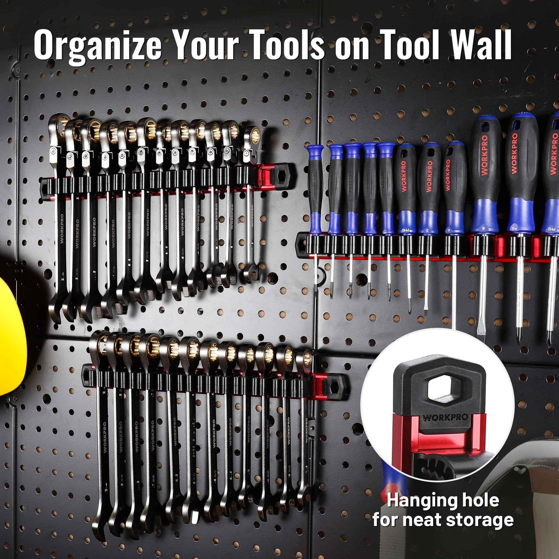 WORKPRO Magnetic Screwdriver Organizer and Wrench Organizer, Aluminum Rail Magnetic Tool Organizer, Tool Holder, Toolbox Organization, 12-Slot Screwdriver and Wrench Holder (Tools not Included) - Track Minded HPDE, LLC