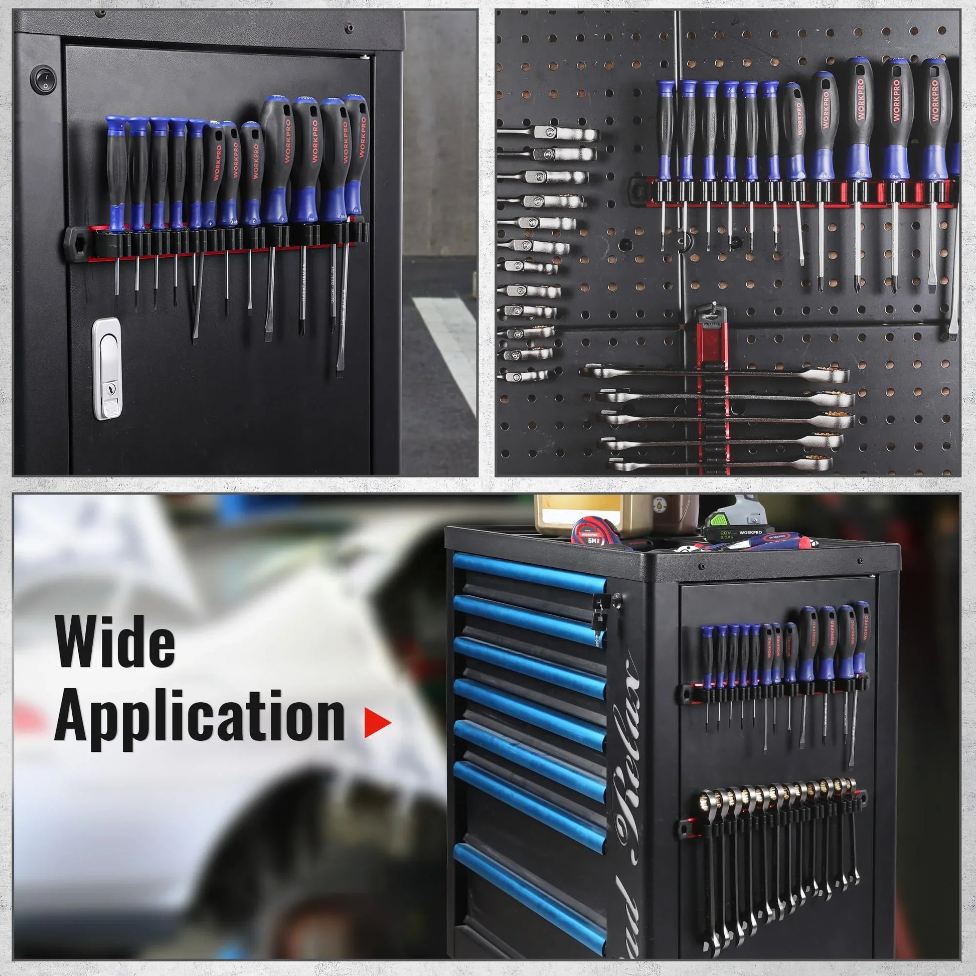 WORKPRO Magnetic Screwdriver Organizer and Wrench Organizer, Aluminum Rail Magnetic Tool Organizer, Tool Holder, Toolbox Organization, 24-Slot Screwdriver and Wrench Holder (Tools not Included) - Track Minded HPDE, LLC