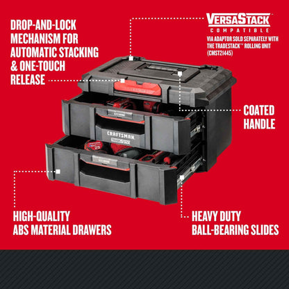 CRAFTSMAN TRADESTACK Tool Box, Tool Organizer, Drawer Unit (CMST21404) - Track Minded HPDE, LLC
