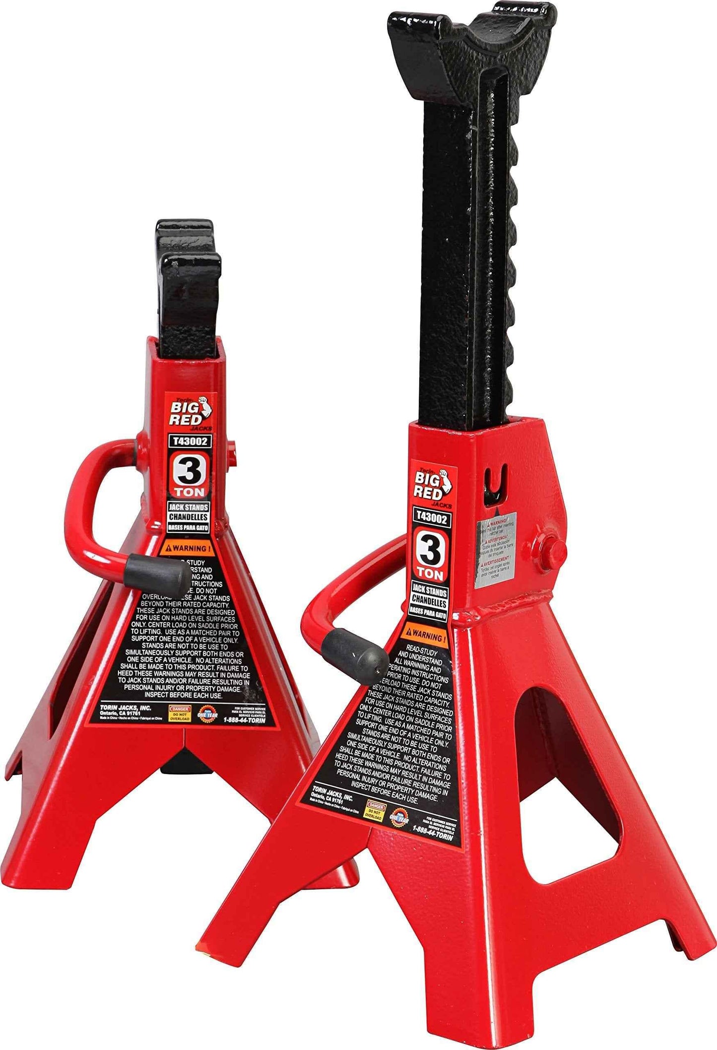 BIG RED T43202 Torin Heavy Duty Steel Jack Stands: 3 Ton (6,000 lb) Capacity Car Lifting Stand,1 Pair (Not Suitable for SUV,Truck) - Track Minded HPDE, LLC