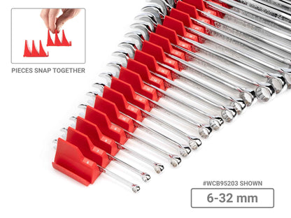TEKTON Combination Wrench Set with Modular Organizers, 34-Piece (1/4-1 in., 6-24 mm) | WCB95302 - Track Minded HPDE, LLC