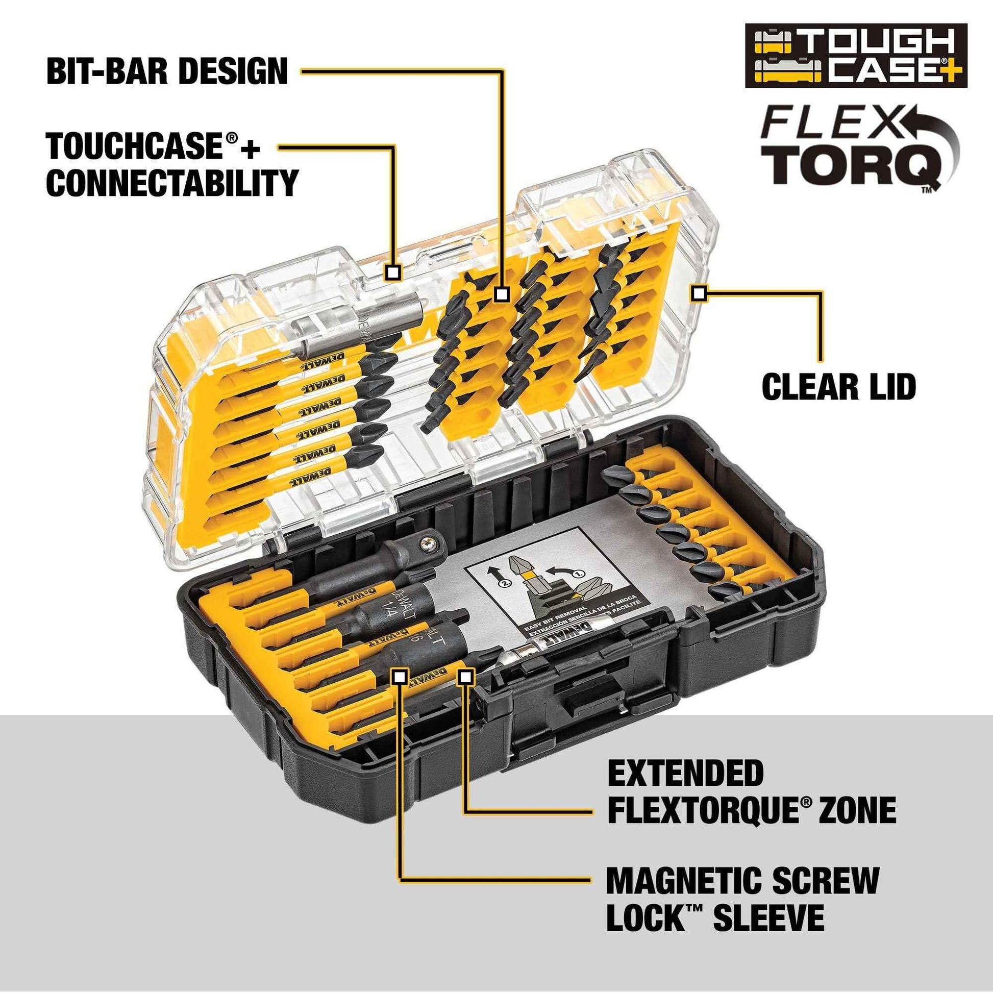 DEWALT Screwdriver Bit Set, Impact Ready, FlexTorq, 40-Piece (DWA2T40IR) - Track Minded HPDE, LLC
