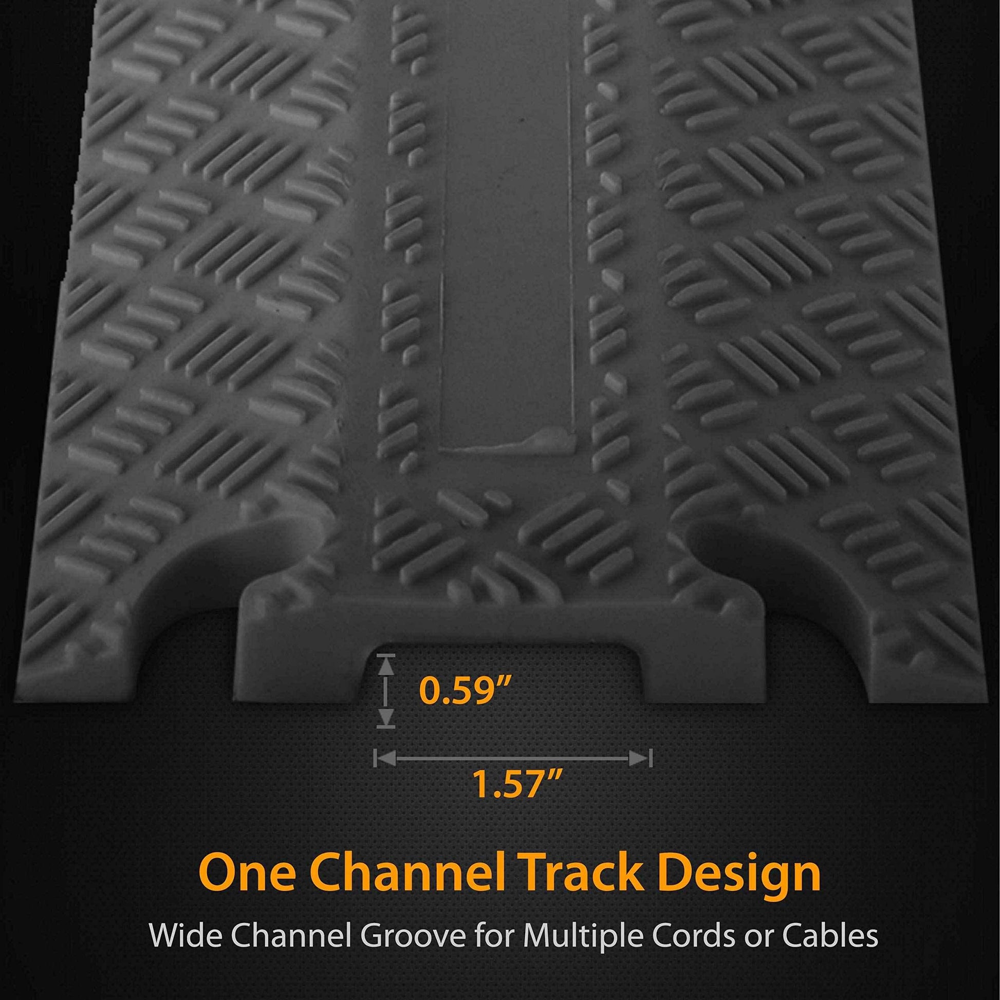 Pyle Durable Cable Protection Ramp Cover - Supports 11000lbs Single Channel Heavy Duty Hose and Cord Track Floor Protection, 39.4” x 5.11” x 0.78” Cable Concealer for Indoor Outdoor Use -PCBLCO101BK - Track Minded HPDE, LLC