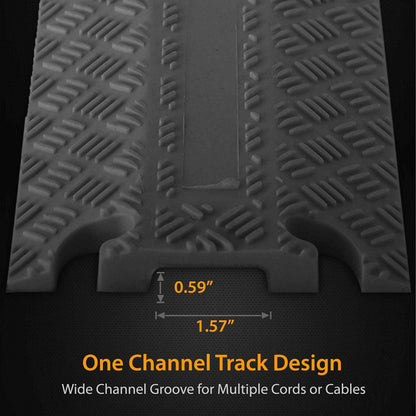 Pyle Durable Cable Protection Ramp Cover - Supports 11000lbs Single Channel Heavy Duty Hose and Cord Track Floor Protection, 39.4” x 5.11” x 0.78” Cable Concealer for Indoor Outdoor Use -PCBLCO101BK - Track Minded HPDE, LLC