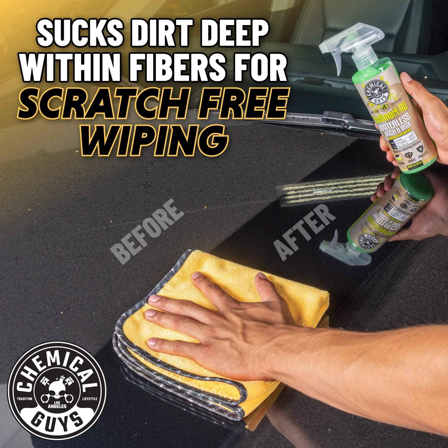 Chemical Guys MIC_506_12 Professional Grade Premium Microfiber Towels, Gold (16 Inch x 16 Inch) (Pack of 12) - Safe for Car Wash, Home Cleaning & Pet Drying Cloths - Track Minded HPDE, LLC