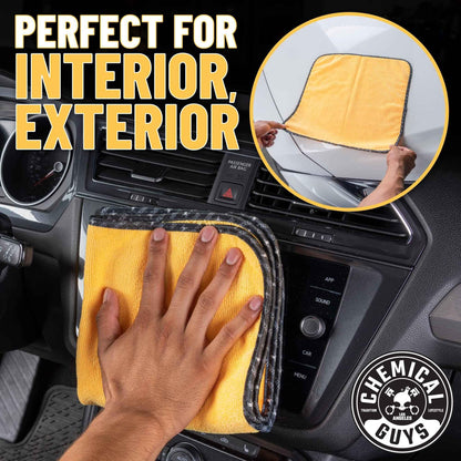 Chemical Guys MIC_506_12 Professional Grade Premium Microfiber Towels, Gold (16 Inch x 16 Inch) (Pack of 12) - Safe for Car Wash, Home Cleaning & Pet Drying Cloths - Track Minded HPDE, LLC