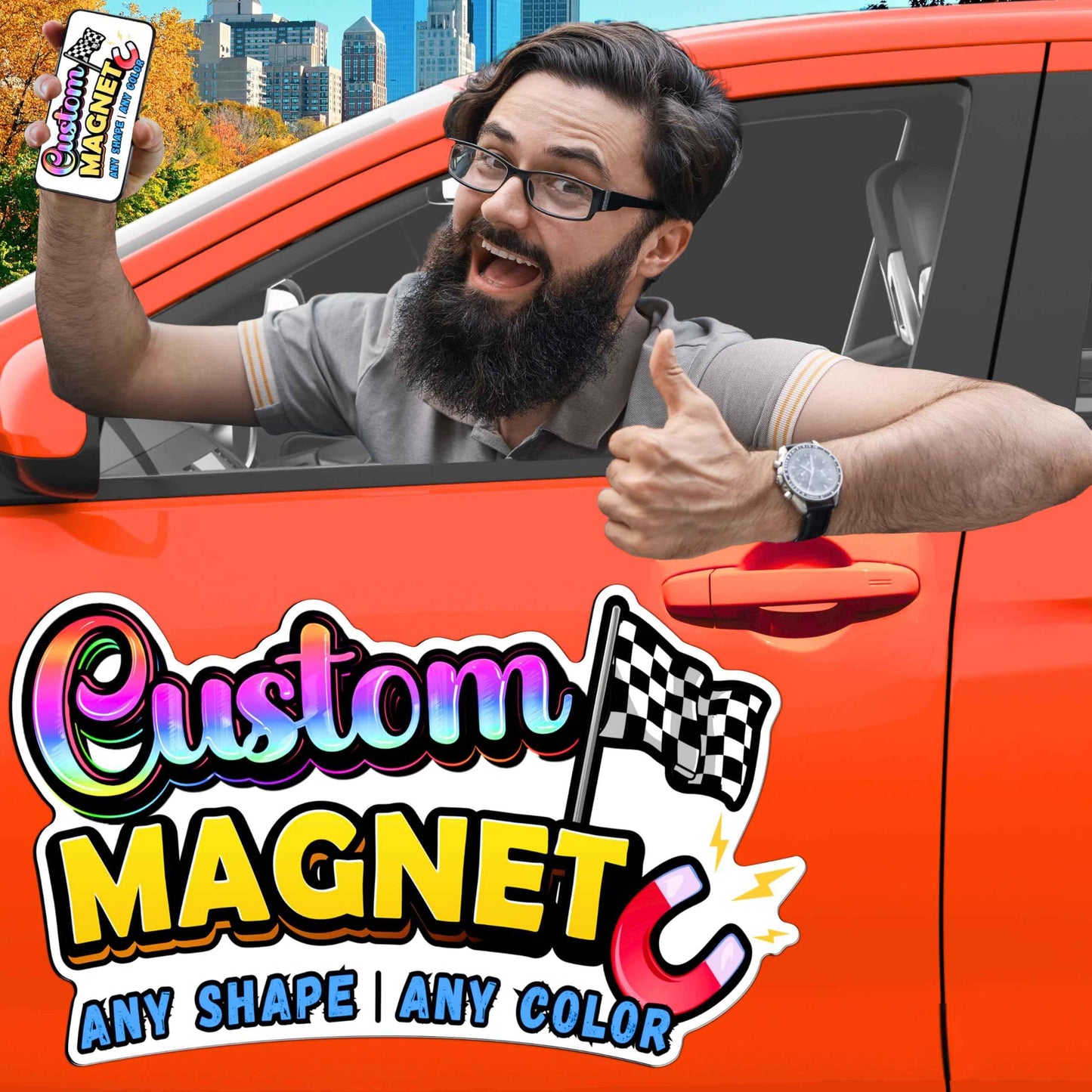 Custom Car Magnet with Your Logo ║ Advertise Your Business Vehicle Magnetic ║ Professionally Printed for Your Car Van Truck ║ Reflective Option Available║ We Print All Made in The USA - Track Minded HPDE, LLC