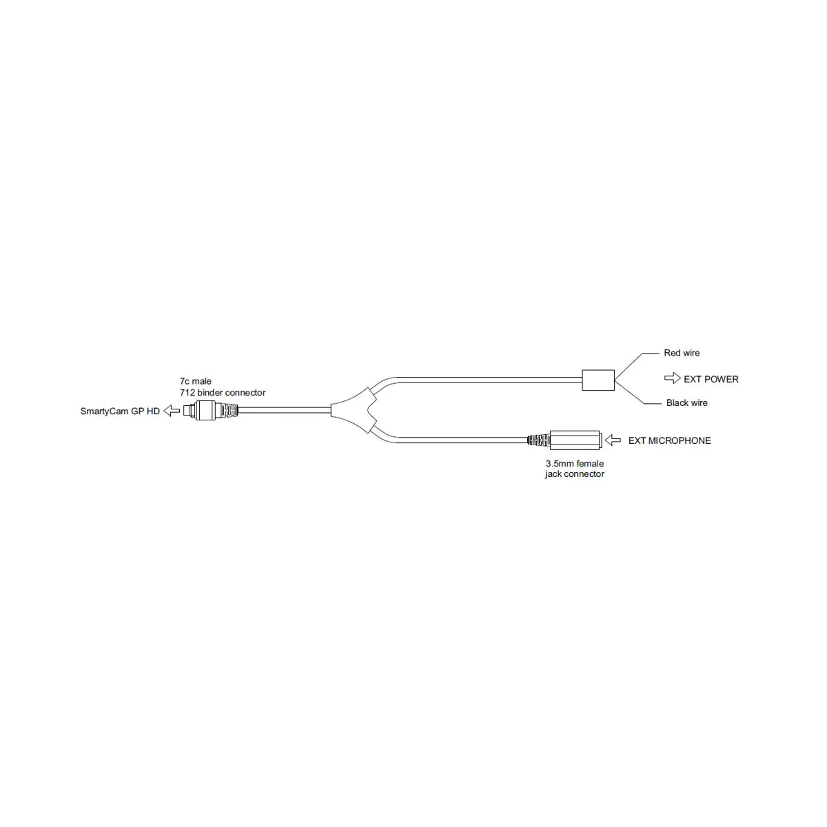 AIM SmartyCam External Power Cable with Microphone Jack - 2m - Track Minded HPDE, LLC