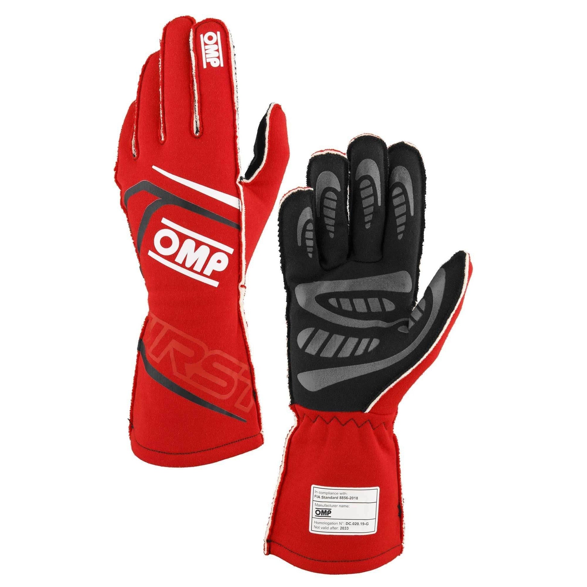 OMP First FIre Resistant Racing Gloves - FIA 8856-2018 - Track Minded HPDE, LLC